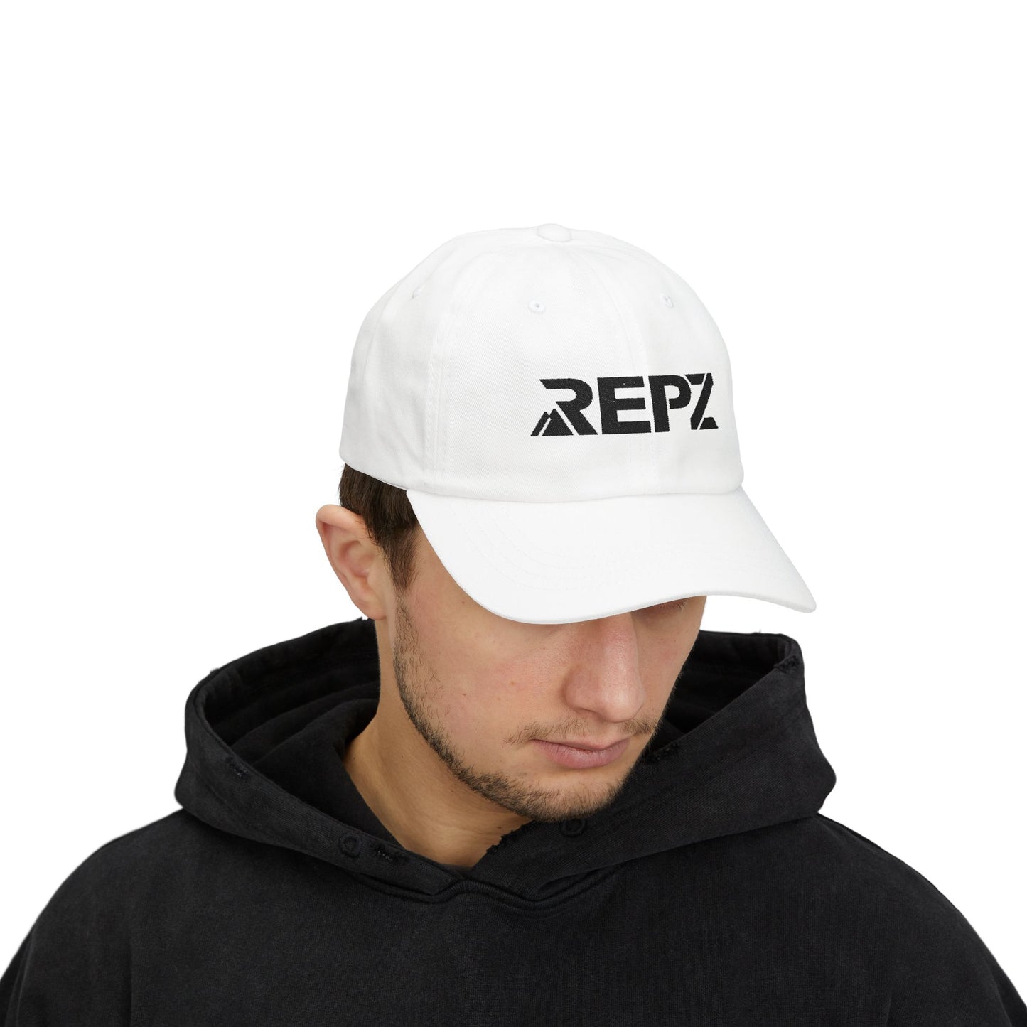 Repz Baseball Cap Script Logo - White