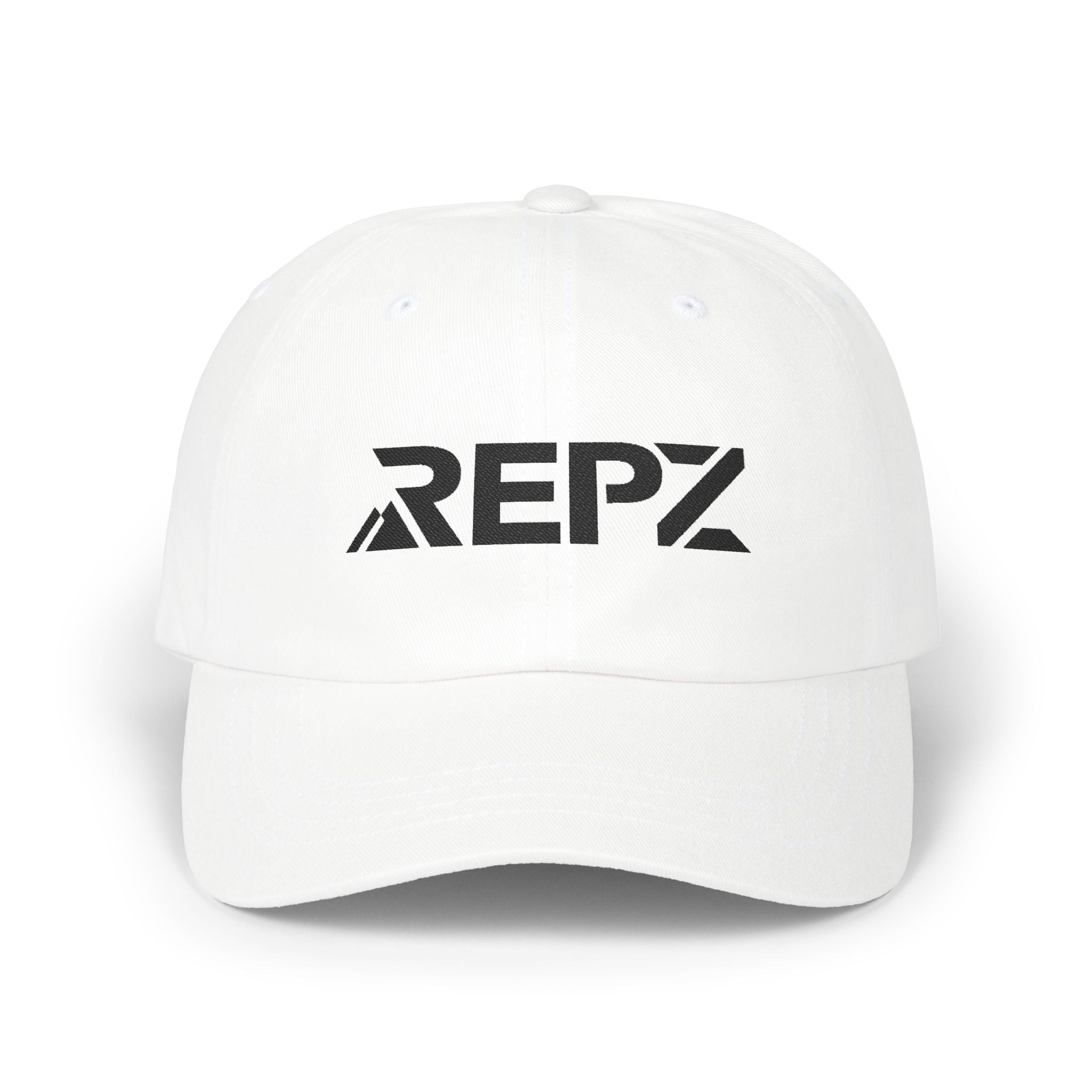 Baseball Cap Script Repz Sports Baseball Cap Script Logo - White